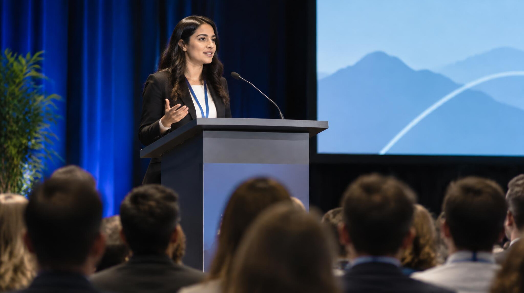person giving presentation